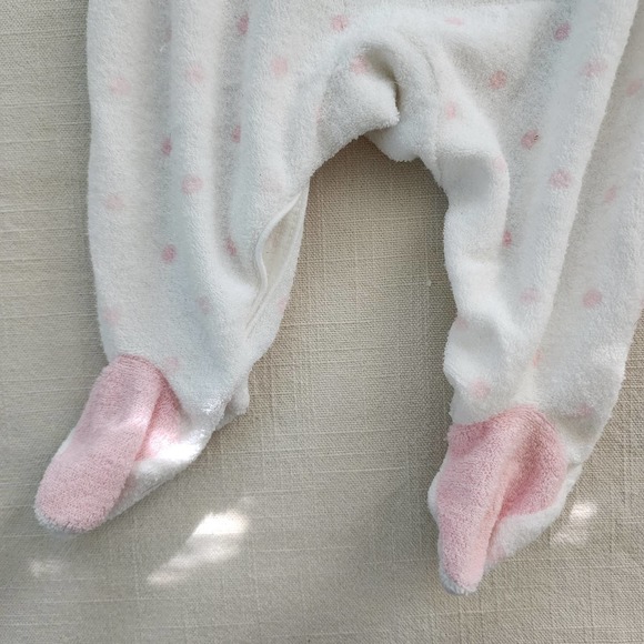 Vintage Absorba Bunny Polka Dot Pajamas 0-3 months - Picture 4 of 9
